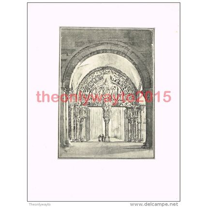Vezelay, Entrance to the Nave, France, Book Illustration (Print), c1925