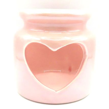 Pink Tealight & Votive Holder Caremic with Heart Shaped Detail 9.5 CM Gift Decor