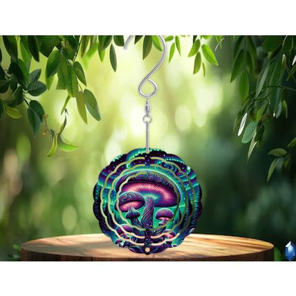 Mushroom Aurora 3 inch Wind Spinner Gift Birthday Christmas Fun Decor Bedroom