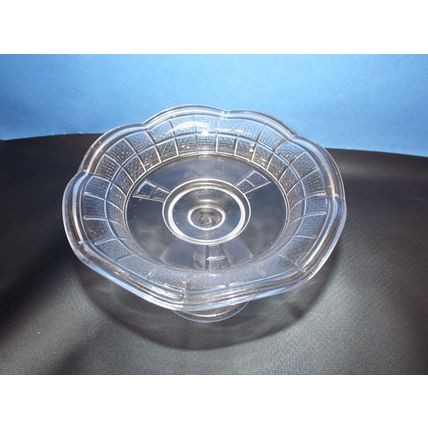 Antique 1800's Vaseline Glass Diamond Pattern Compote Candy Dish 7.5" W 5" Tall