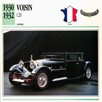 Collectors Club card. Classic Cars. Voisin C20