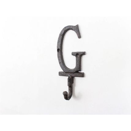 Pack Of 2] Cast Iron Letter G Alphabet Wall Hook 6""