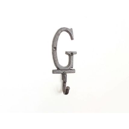 Pack Of 2] Cast Iron Letter G Alphabet Wall Hook 6""