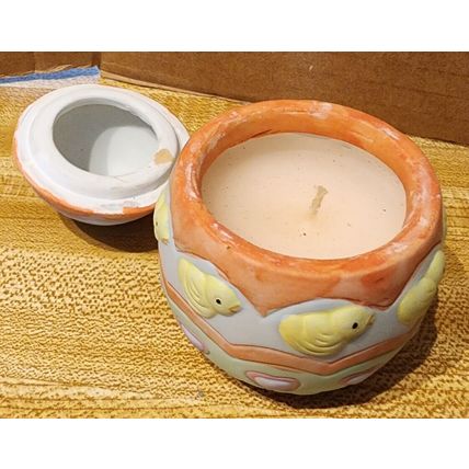 3 Easter Eggs 1 Decorative 1 Ceramic Candle 1 Plastic Battery Operated Broken