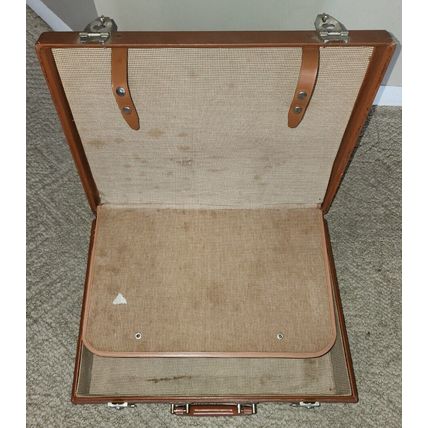 Vintage Brown Travel Joy Wood? Small Suitcase or Large Briefcase with Key