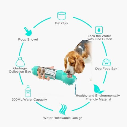 3 In 1 Portable Pet Water Bottle Feeder & Garbage Bag Storage – Outdoor Travel H