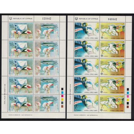 Cyprus Birds Flamingos Boeing Europa CEPT 2 Sheets 1988 MNH SG#718-721