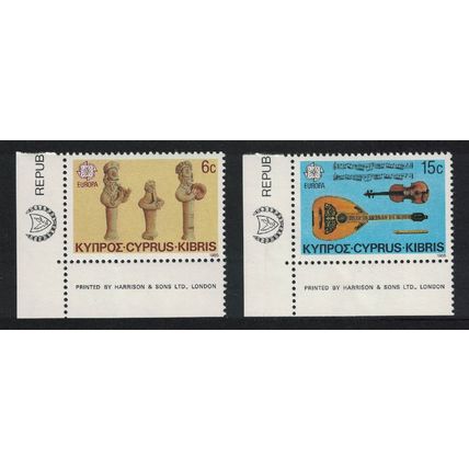 Cyprus Europa European Music Year 2v Corners 1985 MNH SG#663-664