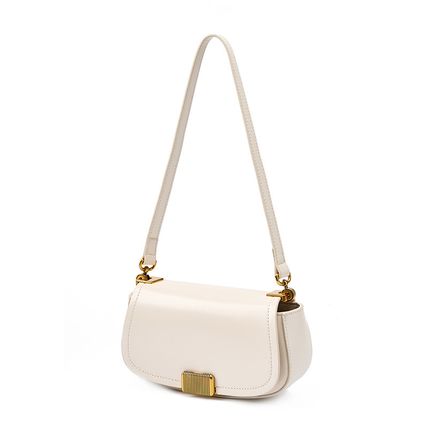 Women's Small Crossbody Bags Lady Cow Leather Shoulder Handbag White