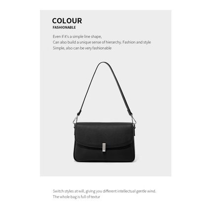 Ladies'Cowhide Shoulder Bag Tote Handbag Black