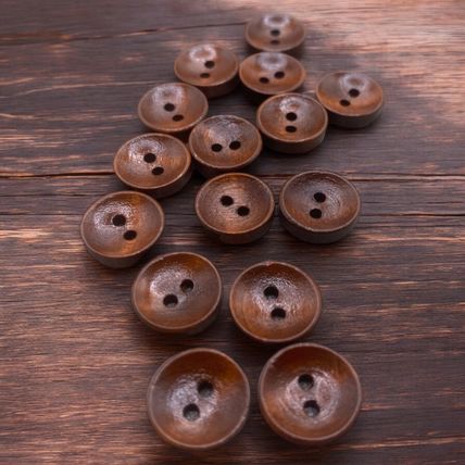 13mm Brown Wooden Buttons Oval Shape 2 Hole Baby Knitting Sewing