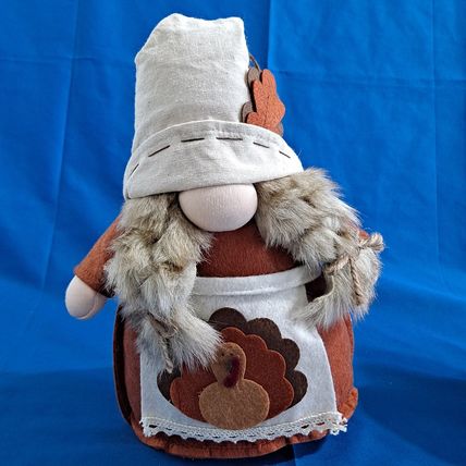 Homemade Lot 2 PILGRIM PLUSH GNOMES Bean Bag Thanksgiving Harvest Turkey Holiday