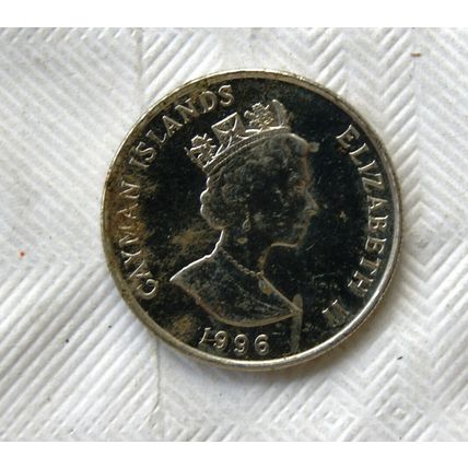 1996 Cayman Islands 25 cents coin