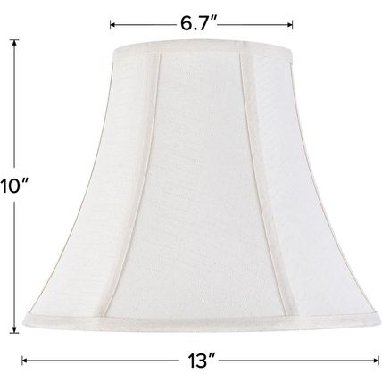 Creme White Bell Lamp Shades Set of 2 Medium Shade 6.7``Top X 13``Bottom X 10``H