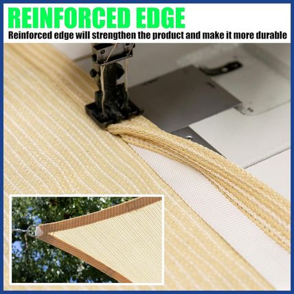 Shademart 12' X 20' Beige Sun Shade Sail UPF50 Rectangle Canopy Fabric Cloth Scr
