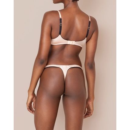 AGENT PROVOCATEUR Nude/Black Felinda Thong Size AP 4 BNWT (RARE & COLLECTABLE)