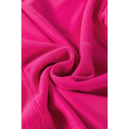 Rose Red Drop Shoulder Crisscross Stitching Pocketed Loose Sweatshirt