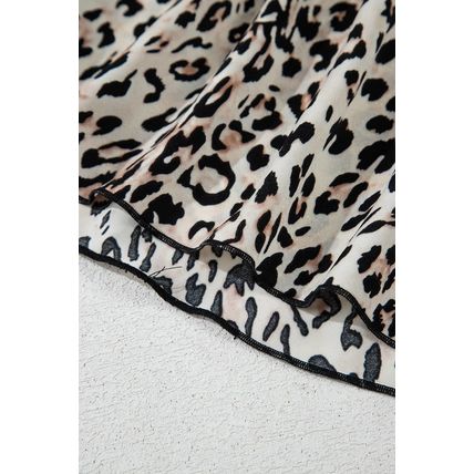 Brown Leopard Printed Halter Neck Backless Ruffled Hem Maxi Dress