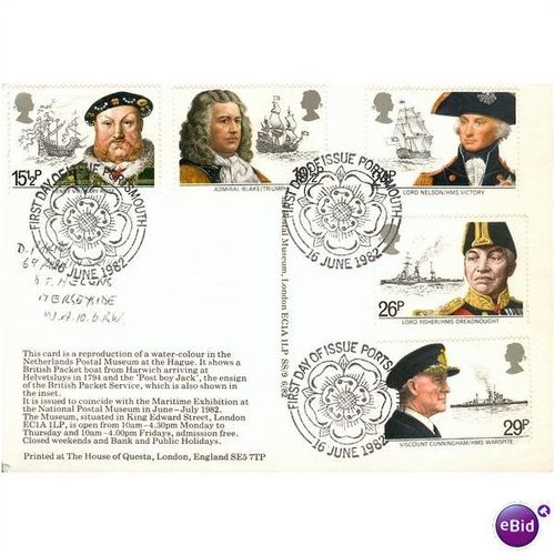 GB FDI Postcard 1982 - Maritime Heritage SHS Portsmouth, Hampshire