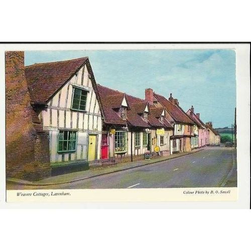 Suffolk LAVENHAM Weavers Cottages Postcard by Constance (V9004)