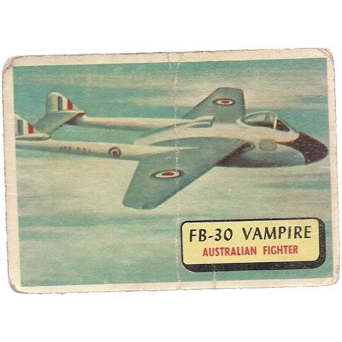 PLANES A&BC card no 64 EARLY 60's FB-30 VAMPIRE australian fighter =