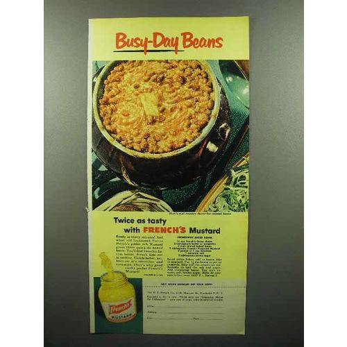 1952 French's Mustard Ad - Busy-Day Beans