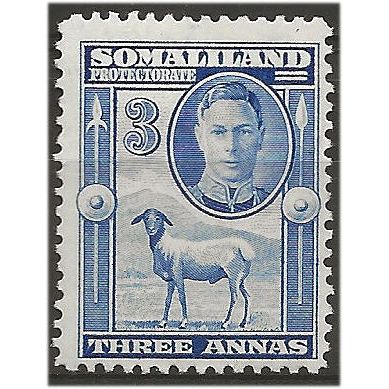 Somaliland Protectorate 1942 SG108 3a Bright Blue Mounted Mint . ..