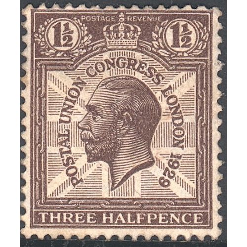 GB stamps 1929 - KGV SG436 - 1½d brown UPU Congress - MH