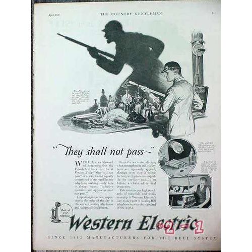 WESTERN ELECTRIC 1926 Bell System telephone shall not pass vintage ad
