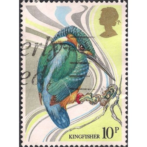 GB, BIRDS, Kingfisher, lemon 1980, 10p, #2
