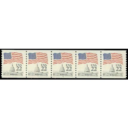 2115a 22c U.S. Flag Fine MNH PNC 5/5 P0327
