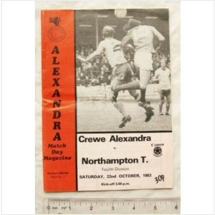 1983 programme Crewe Alexandra v. Northampton Town