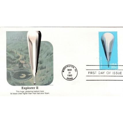 United States 1983 Explorer II FDC Washington DC cancel Unaddressed VGC