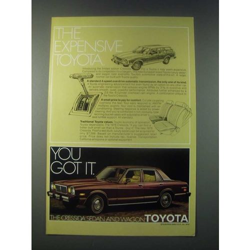 1978 Toyota Cressida Sedan and Wagon Ad - The Expensive Toyota