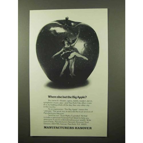 1980 Manufacturers Hanover Ad - Where But Big Apple