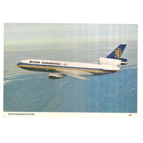 BRITISH CALEDONIAN. McDONNELL DOUGLAS DC-10-30 aeroplane unused postcard =