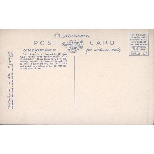Antique Photochrom Co Ltd. PC - The "Royal Scot"