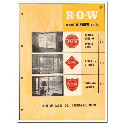 R-O-W Sales Company 1955 vintage window catalog wood double hung units