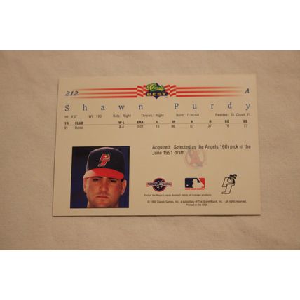 Shawn Purdy 1992 Classic Best NO. 212
