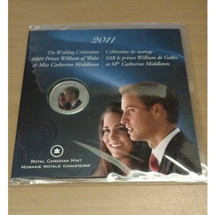 2011 CANADA 25 cent Coloured Coin - William and Kate Wedding Celebration