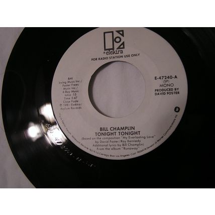Bill Champlin Promo 45-TONIGHT TONIGHT STEREO/MONO
