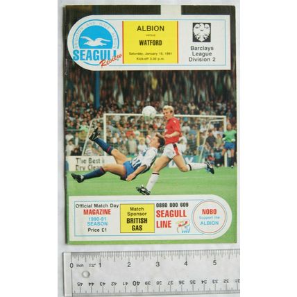 1991 programme Brighton & Hove Albion v. Watford