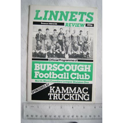 1984 programme Burscough v. Caernarfon, North West Counties League