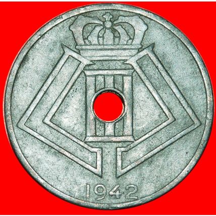 OCCUPATION by GERMANY: BELGIUM★ 25 CENTIMES 1942 BELGIE-★LOW START★NO RESERVE