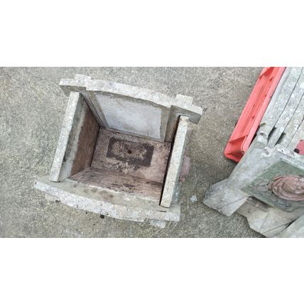3 vintage sectional concrete composite garden urns cottage house square planter