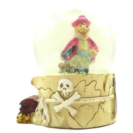 Pirate Snow Globe with Red Coat and Cutlass 8.5 CM Shabby Chic Gift