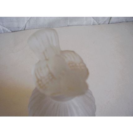 Vintage Sasaki 'Wings' Perfume Bottle Frosted Glass Flask & Bird Stopper Japan