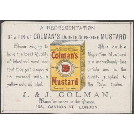 Colman's Double Superfine Mustard, c.1880 - Trade Card