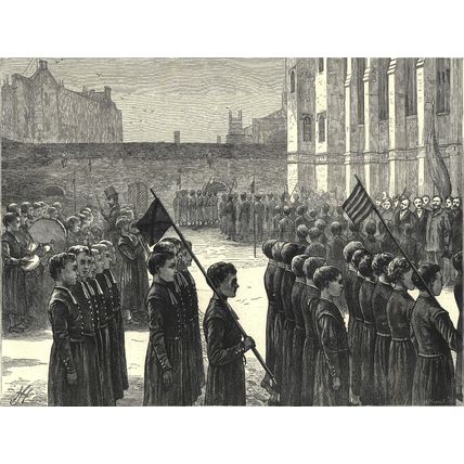 GENERAL SCHENCK - BLUE COAT BOYS 1872 Horace Harral VICTORIAN ENGRAVING