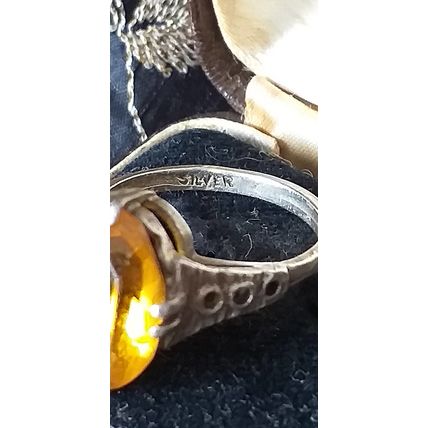 Antique Vintage Victorian 1860-s Large Tourmaline Silver Ring Size UK M, US 6.25